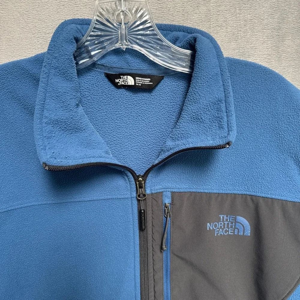 The North Face Fleece Pullover Mens Medium Blue 1/4 Zip Chest Pocket‎ Hiking